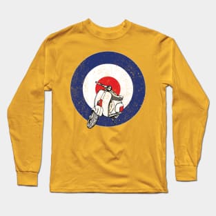 MOD Scooter and Roundel in a distressed vintage style Long Sleeve T-Shirt